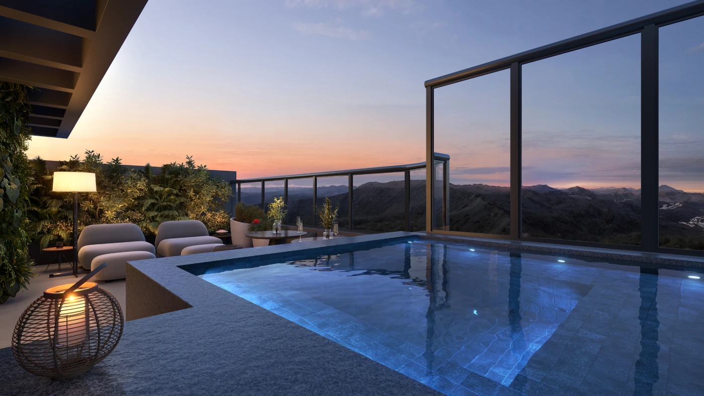 Gourmet com piscina privativa no rooftop