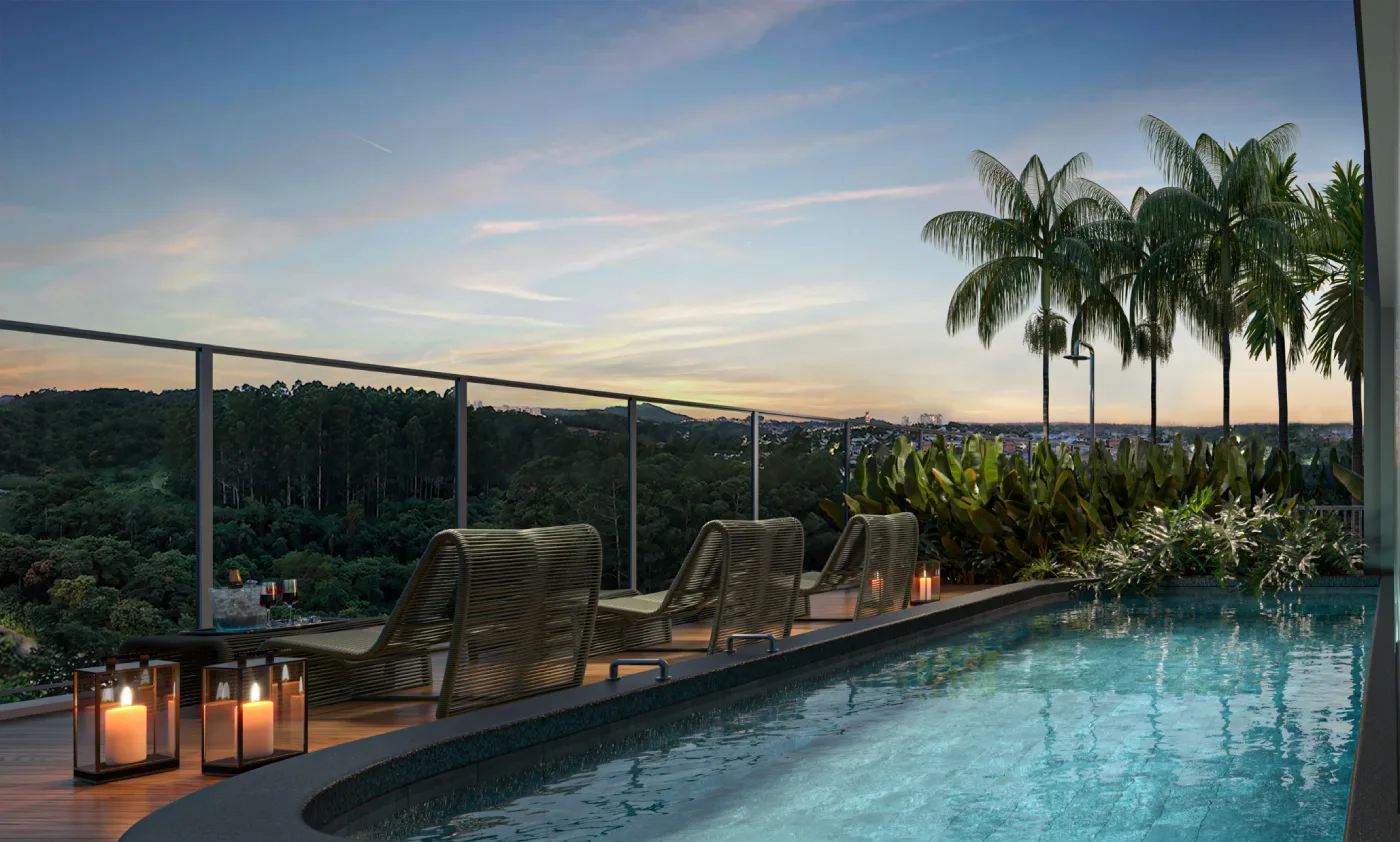 Piscina com mirante